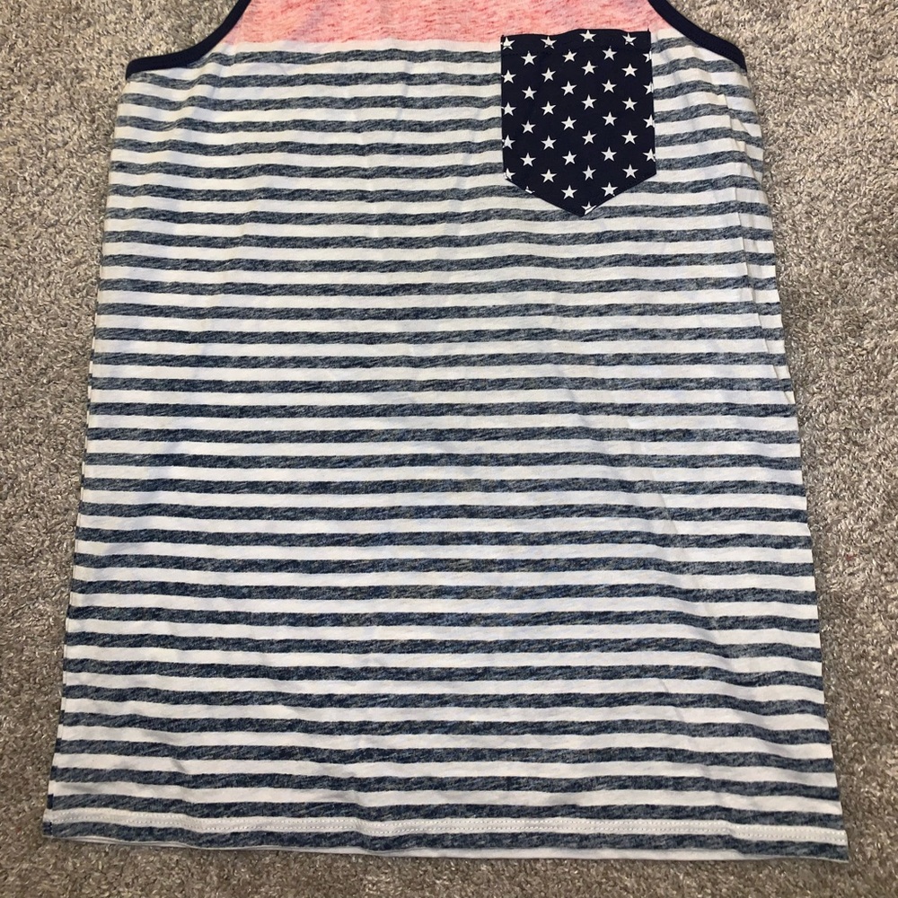 Fifth Sun Red & Gray Striped Tank top size S - Picture 4 of 6